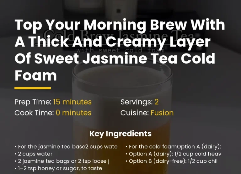 Top your morning brew with a thick and creamy layer of sweet jasmine tea cold foam