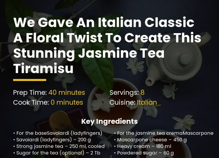 We gave an Italian classic a floral twist to create this stunning jasmine tea tiramisu