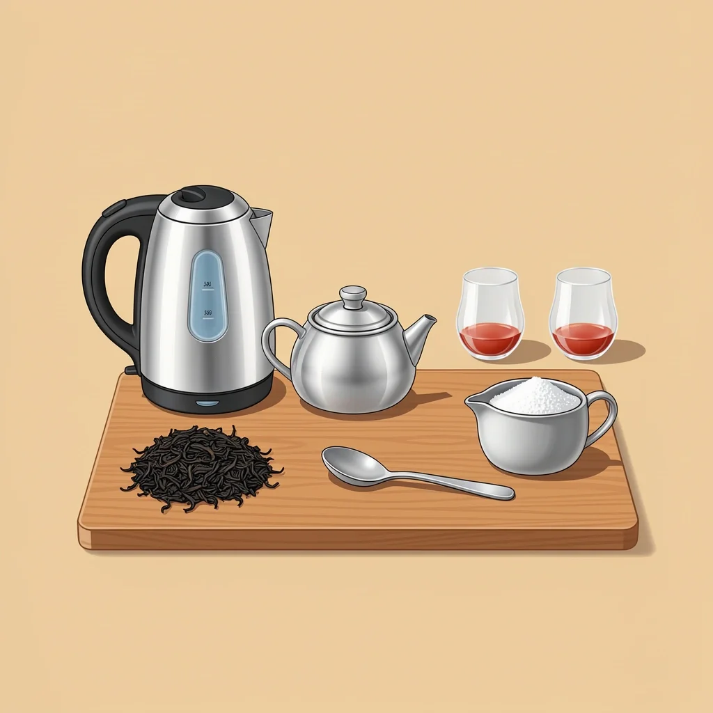 Equipment needed for Turkish tea with a standard electric kettle